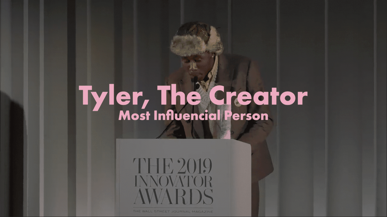 Video Collage of Tyler The Creator talking at multiple events